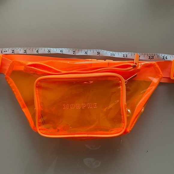 Morphe Handbags - Morphe Clear Neon Orange Fanny Pack Belt Bag Zipper Purse